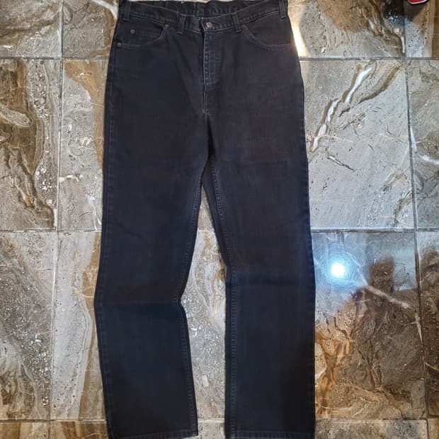 리바이스 오렌지탭 흑청 데님팬츠 