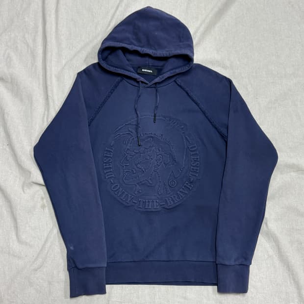 디젤 빈티지 모히칸 그런지 입체 후드 L