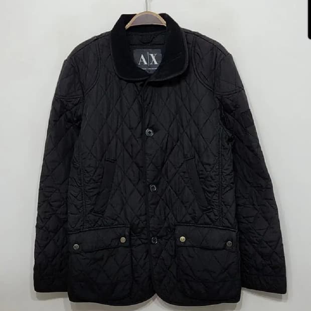 (S) 아르마니 익스체인지 퀼팅자켓 블랙 누빔점퍼 