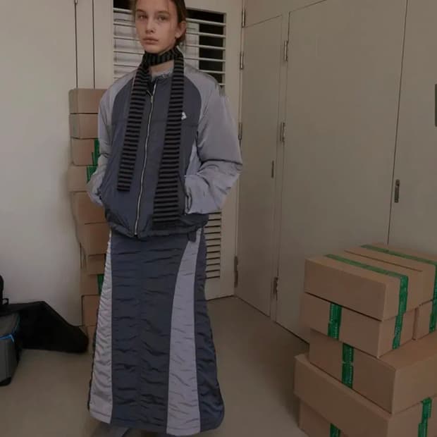 노컨텐츠 패딩 자켓 점퍼 스커트 세트 