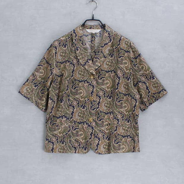 90's Burberrys _ paisley pattern blouse