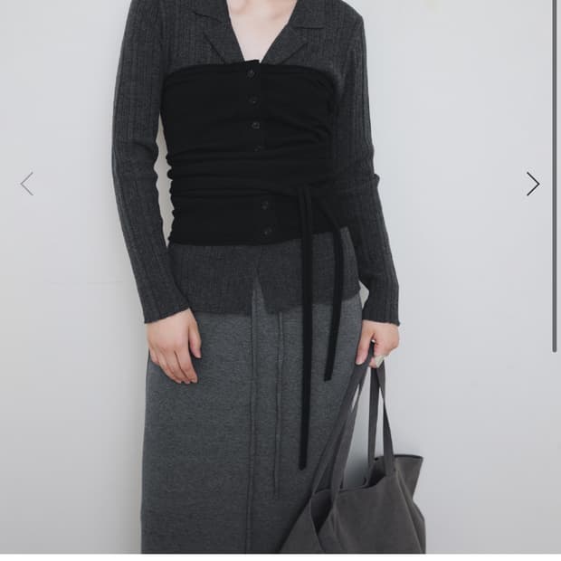 lowtide strap tube top knit, black