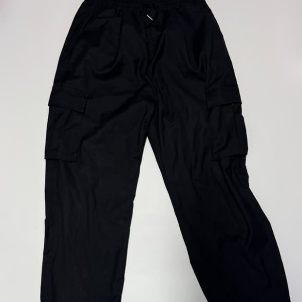 낫포너드 밑단 스트링 트레이닝 밴딩 카고팬츠 L 블랙
