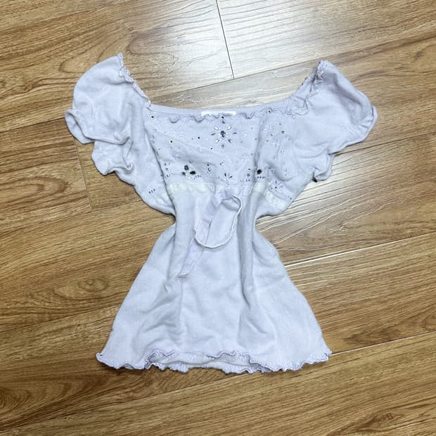 빈티지 퍼플 레이스 리본 니트 히메갸루 로걀 라떼 모리걸 페어리 히메카지