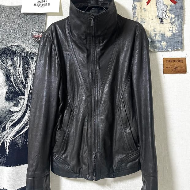 codes combine highneck lambskin jacket