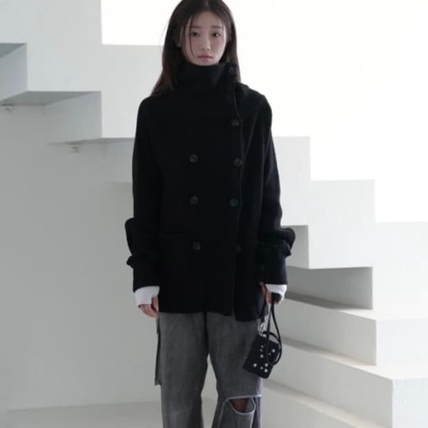 인앤양더블버튼가디건