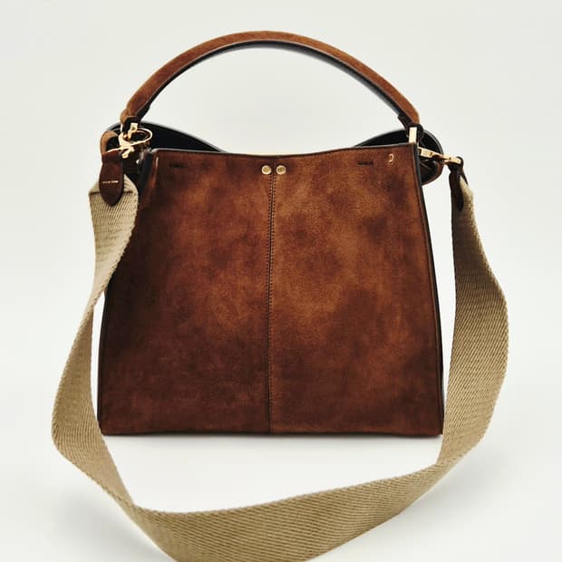 펜디 피카부 스웨이드 미듐 토트백 겸 숄더백