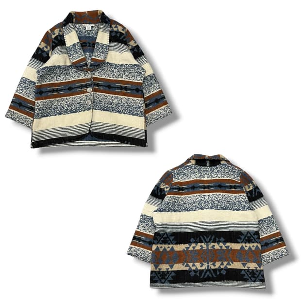 아도브로즈 에스닉 숄카라 울 가디건 s08612