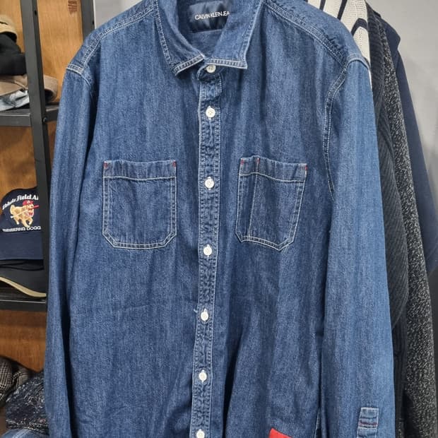 ck 켈빈클라인 진청남방 국내105size 2번착용