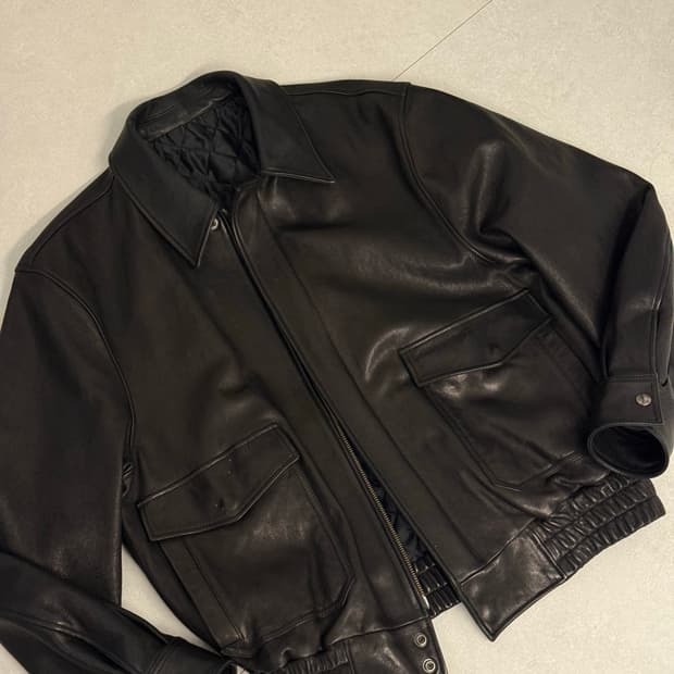 쿠어 coor A-2 레더자켓 L 블랙