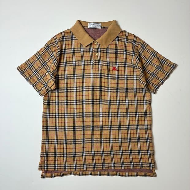 버버리 90's 노바체크 카라 반팔 티셔츠 PN8582