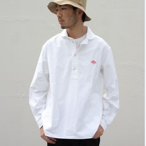 단톤(DANTON) 라운드 칼라 풀오버 셔츠 (made in japan)