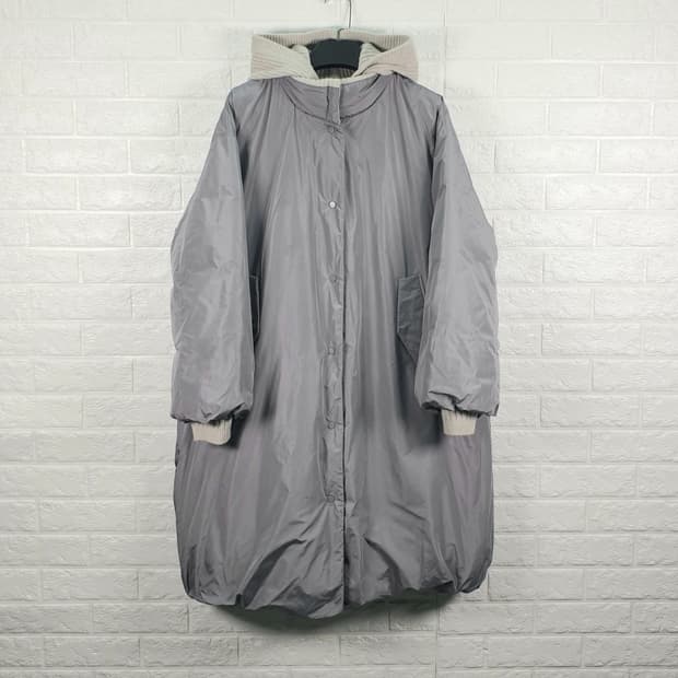 [66]구호 니트 배색 롱 구스다운 패딩