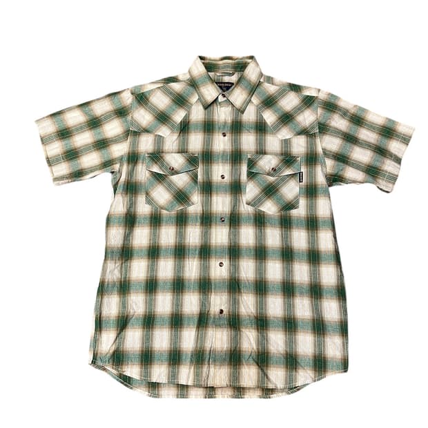 울리치 그린 체크 웨스턴 반팔 셔츠