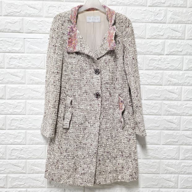 택포// S 한섬 마인 MINE 트위드 코트 