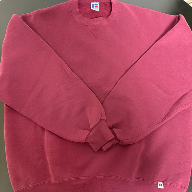 90s 러셀 맨투맨 버건디 xl