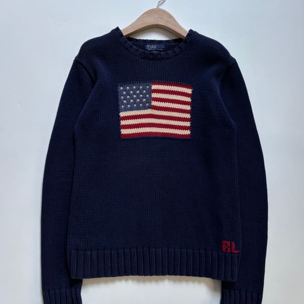 Polo 폴로 랄프로렌 성조기RL자수 코튼 니트 