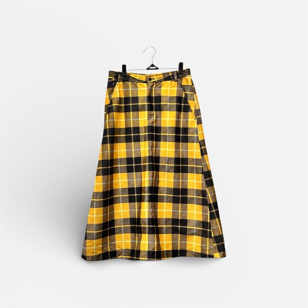 꼼데가르송 타탄 체크 롱스커트 M