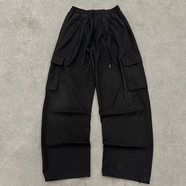 L 낫포너드 블랙 카고 스트링 팬츠