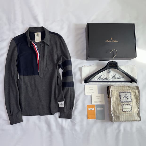 블랙플리스 by톰브라운 3-bars 코튼 폴로 셔츠