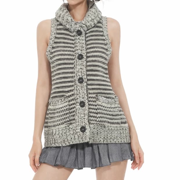 빈티지 모던 시크 락 베스트 조끼