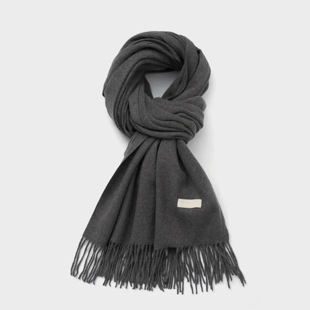 토니로렌스 베이직 니트 머플러 차콜