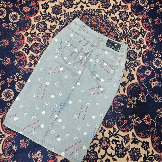 잇미샤 x Artist Proof 20ss 데님 미디 스커트 38size