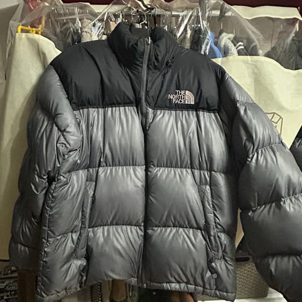노스페이스 700 눕시 패딩 100 그레이