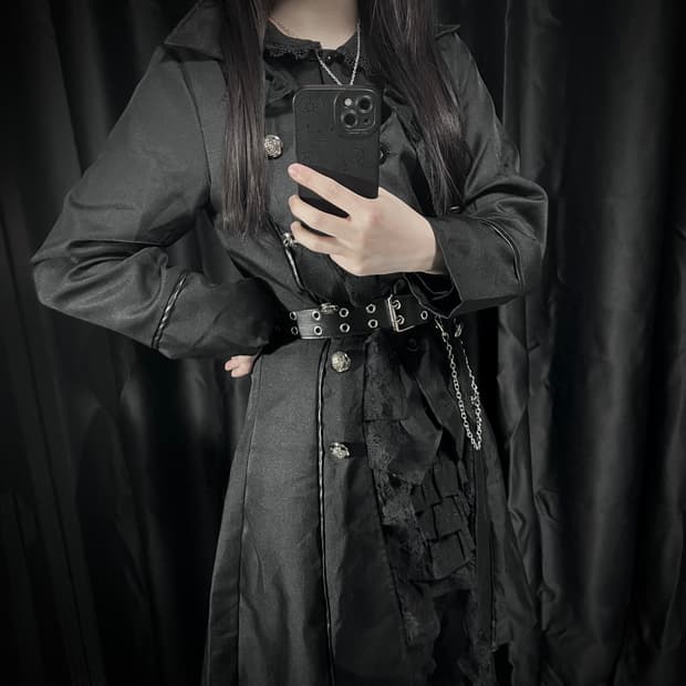 고스펑크 은장 레이어드 원피스