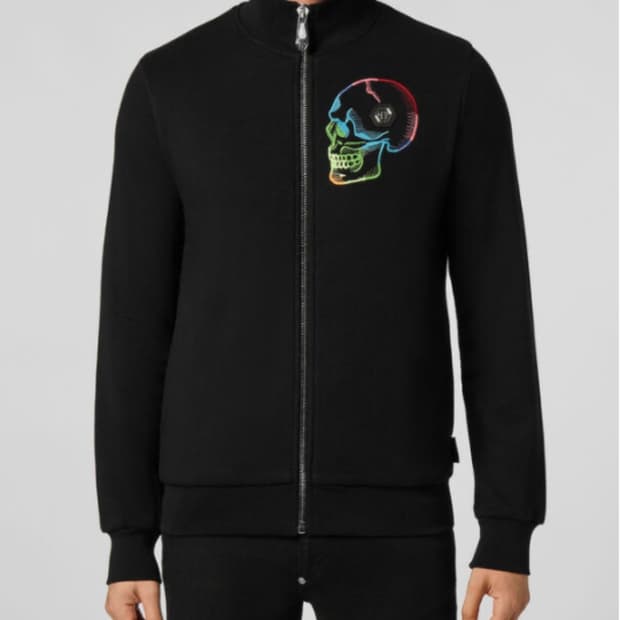 (급처)필립플레인 정품 스컬 블랙 집업 자켓 L