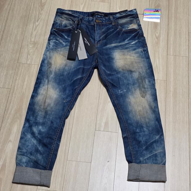 코데즈컴바인 데미지 y2k 로우라이즈 워싱 데님 팬츠 청바지(26)