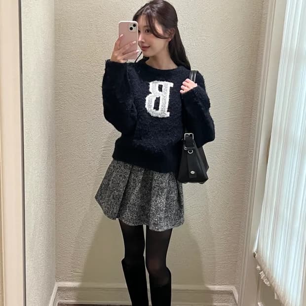 더바넷 fae 울 핸드메이드 스커트 차콜