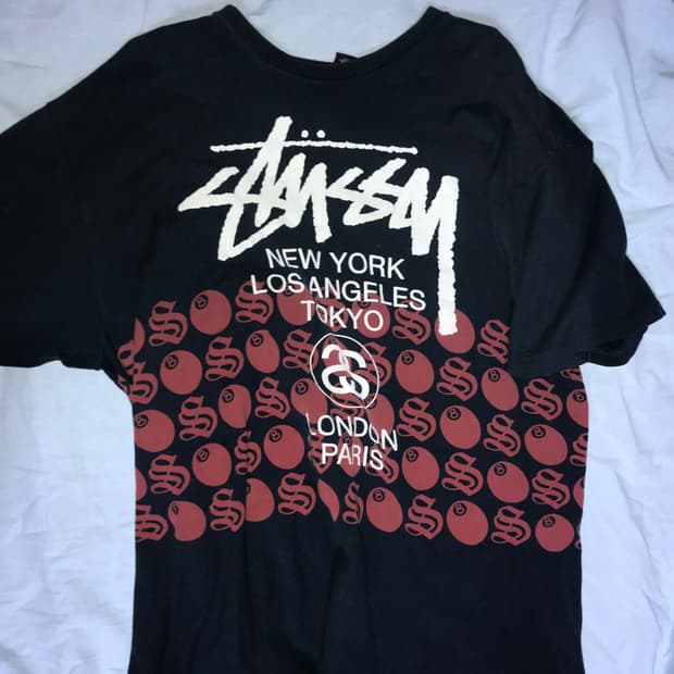 스투시 반팔 빈티지 옷 잠옷용 티셔츠 XL