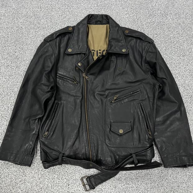 Shane 90s 카우레더 라이더자켓