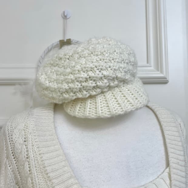 ivory crochet cute cap