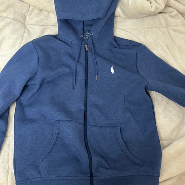 폴로 롱슬리브 후드집업 블루