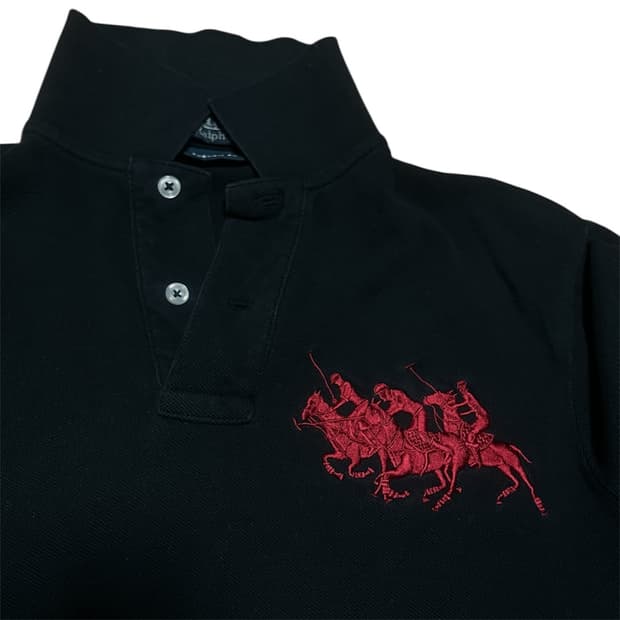 폴로 트리플 레드 빅포니 카라티 긴팔 블랙