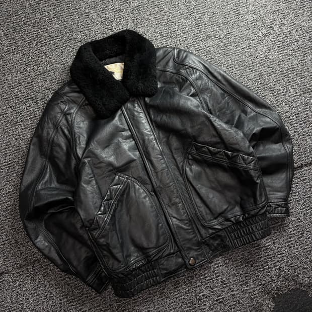 90s 빈티지 아카이브 램스킨 무스탕 봄버 자켓 3902
