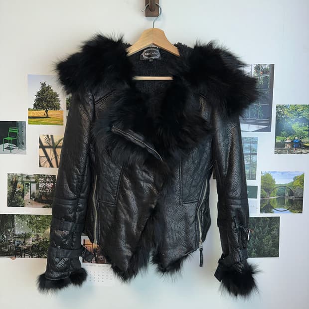 python side slit hood fur jk