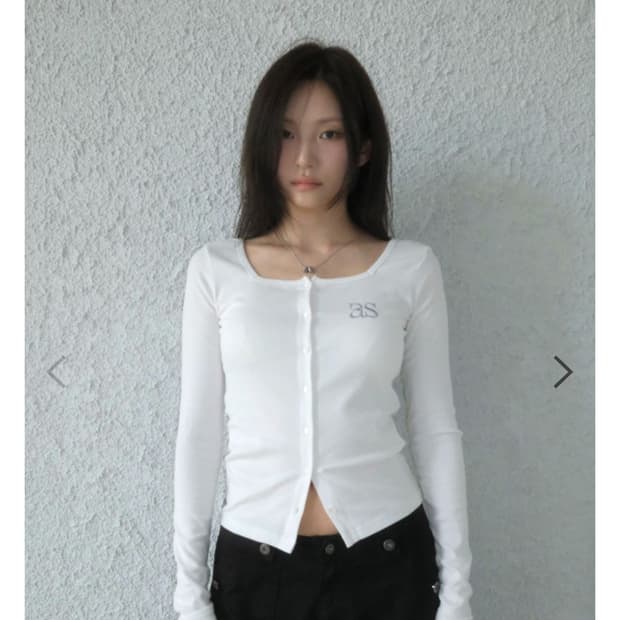 애즈온 시실리 가디건 화이트 아이보리 
