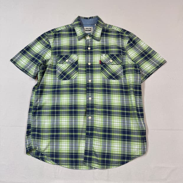 XL) 리바이스 투포켓 체크 반팔 셔츠