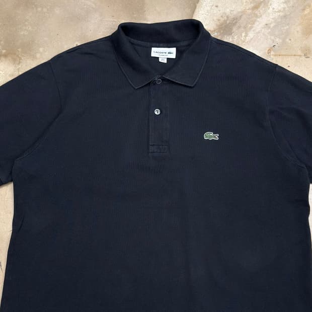 XL 라코스테 블랙 카라 반팔 티셔츠