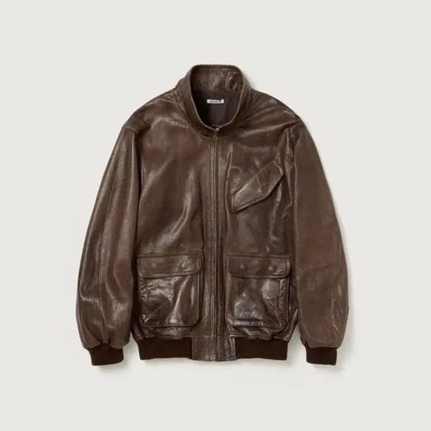 오라리 램 레더 블루종