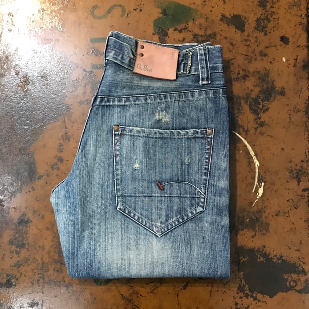 지스타로우 인디고 워시드 데님 팬츠 허리 33 사이즈 