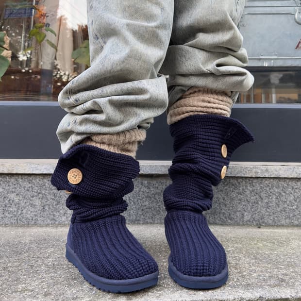 2000s Y2K 니트 카디 어그 부츠