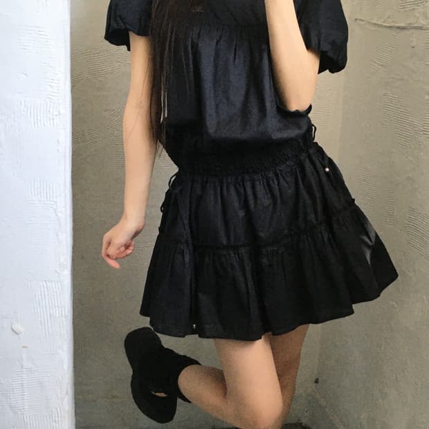 Burberry 버버리 블루라벨 블랙 퍼프 원피스