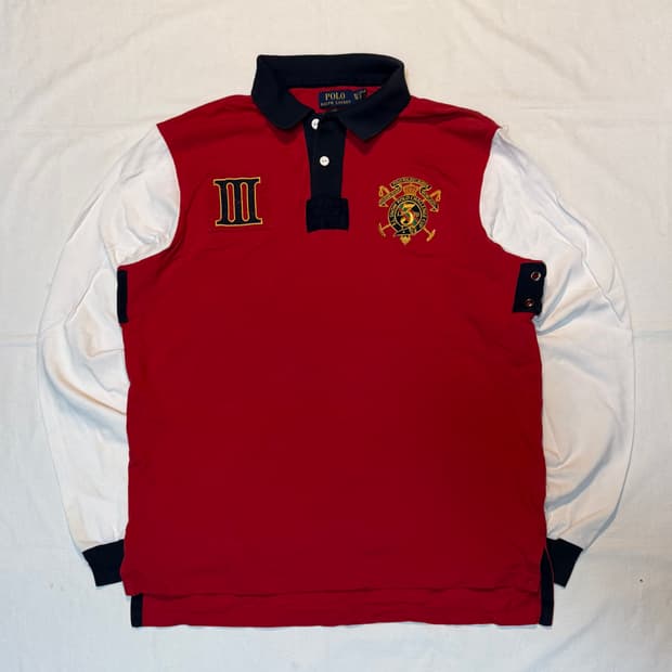 폴로 랄프로렌 빅포니 치프키프 롱슬리브 럭비티 레드