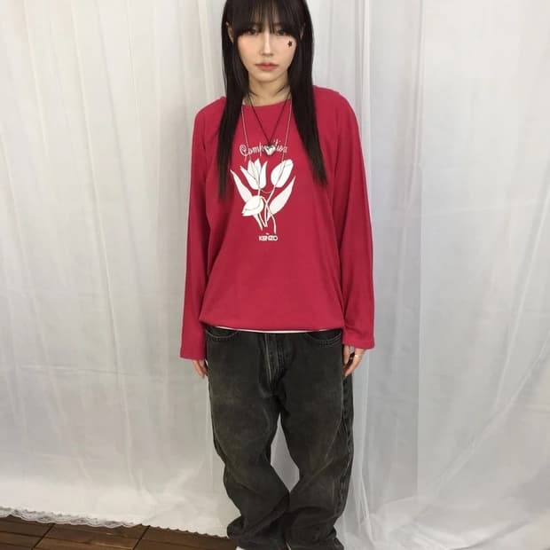 Composition by KENZO Red Floral Tee