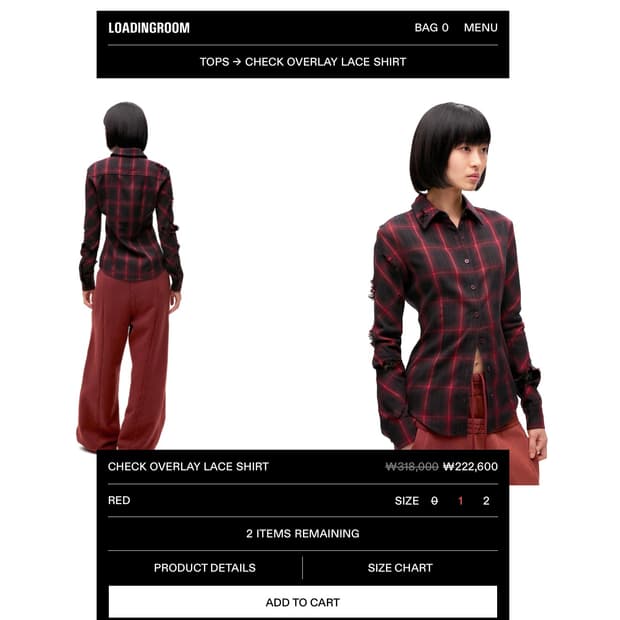 Loadingroom check overay lace shirt 0