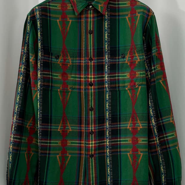 폴로 랄프로렌 더블콘초 사우스웨스턴 인디언 아즈텍 웨스텐 워크 셔츠